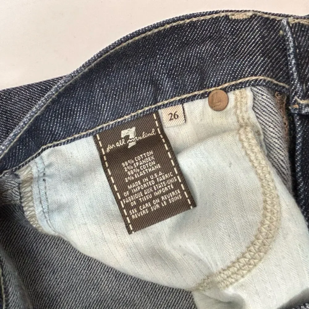 7 For All Mankind Roxanne Straight‎ Leg Skinny Jean Dark Wash Size 26